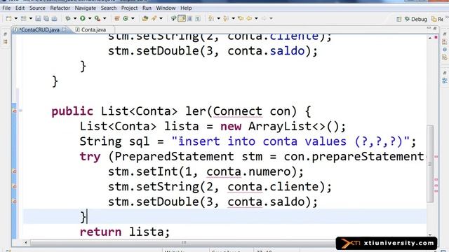 Universidade XTI - JAVA - 112 - JDBC CRUD, Create, Read, Update e Delete