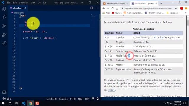 PHP Arithmetic Operators Tutorial in Bangla | PHP Tutorial for Beginners part-09
