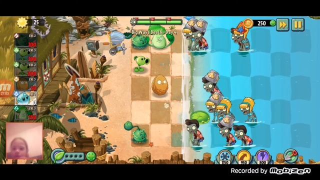 Растения Против Зомби 2 пляж, 3, 4 уровни. смотреть онлайн