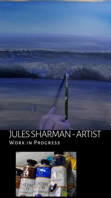 Twilight Tis Coming. Beach Oil Painting 🌊 #shorts #beachvibes #artist #fineart #surf #waves