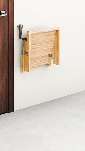 Wall Mounted Foldable Wooden Chair Design