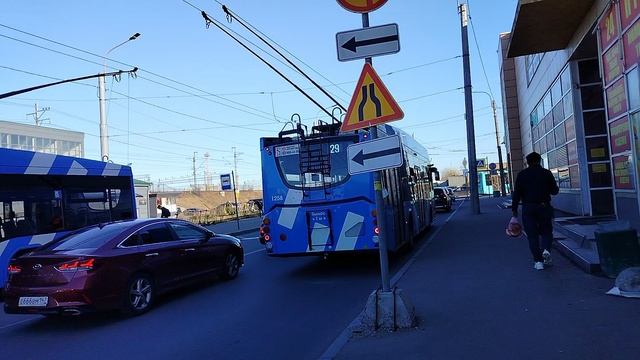 15 апреля 2025 г. Троллейбус 29 маршрут Транс Альфа 1258 Платформа Сортировочная Имени Морозова