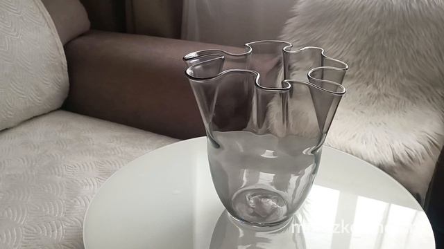 Декоративная ваза КАЛИНЬЕР, стекло, серый, 26 см, 1155292