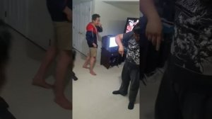 Young Asian boys shirtless wrestling