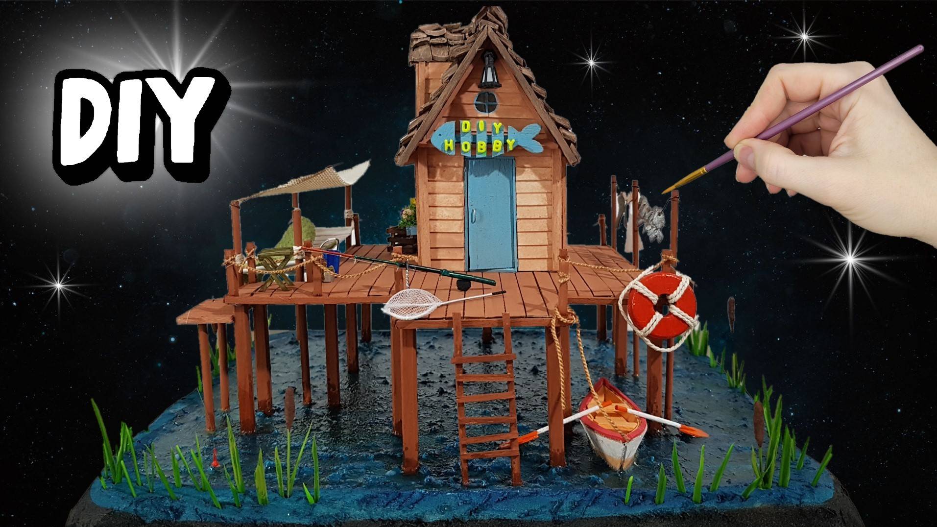 Домик рыбака из картона своими руками / DIY смотреть онлайн