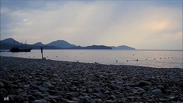 Рассвет в Коктебеле с 4 до 6 утра, мыс Хамелеон, пляж, Крым (ускоренная версия).