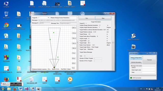 Visualization of Radar sensor ARS300 using CANcaseXL смотреть онлайн