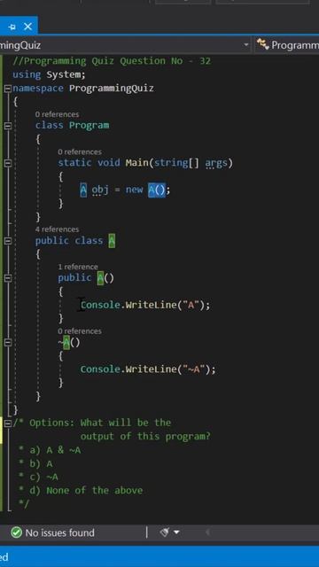 Solution for Programming Quiz Questions - Q32 -  Expand Future Academy #Shorts #CSharp #Dotnet