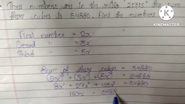 three numbers are in the ratio 2:3:5 the sum of there cubes is 54880 . find the numbers смотреть онлайн