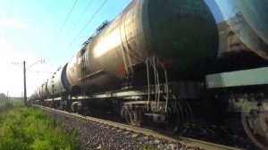 Тепловоз 2ТЭ116-741 "БалтТрансСервис" с наливными цистернами, БМО ж/д