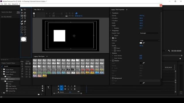 ADOBE PREMIERE PRO TUTORIAL: SIMPLE SHAPES with LEGACY TITLE