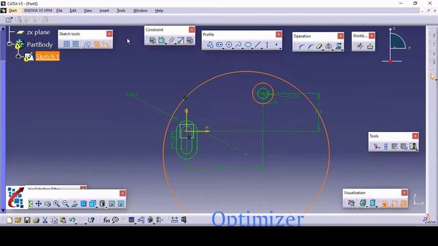 CATIA Tutorials for Beginners : Sketcher module : exercise 7