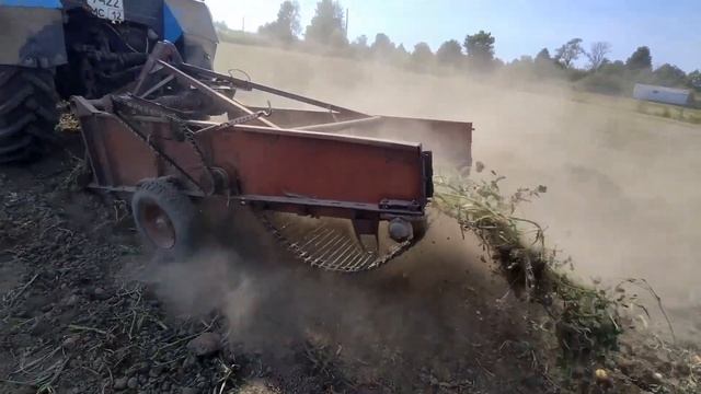 Навесная картофелекопалка в  деле #мтз #картофелекопалка