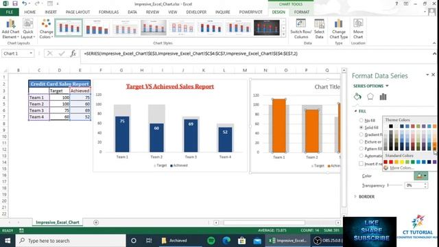 Excel -Column Chart ||Build Impressive Charts: It's NOT your usual Column Chart(Actual VS Target )