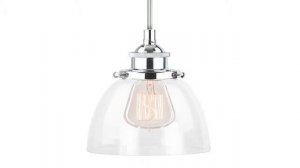 Linea di Liara Ariella Casella Clear Glass One Light Stem Hung Pendant Lamp