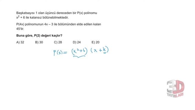 3D TYT MATEMATİK BÖLÜM - 6 TEST -7(BİREBİR ÖSYM POLİNOM)