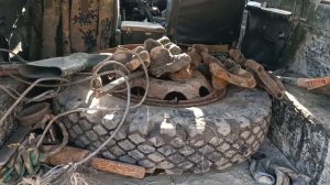 Тяжёлое колесо,отняло все силы.