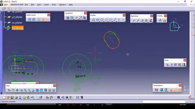 CATIA V5 Tutorials for Beginners : Sketcher module : exercise 8