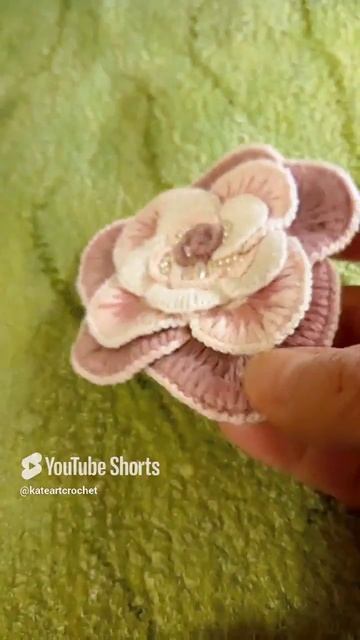 Роза крючком и иголкой-мотив для кружева #crochet #embroidery #irishlace #handmade #shorts