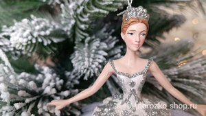 Ёлочная игрушка ПРИНЦЕССА ИЗ БАЛЕТА 'СНЕЖНАЯ КОРОЛЕВА', полистоун, текстиль, 14.5 см, C7653