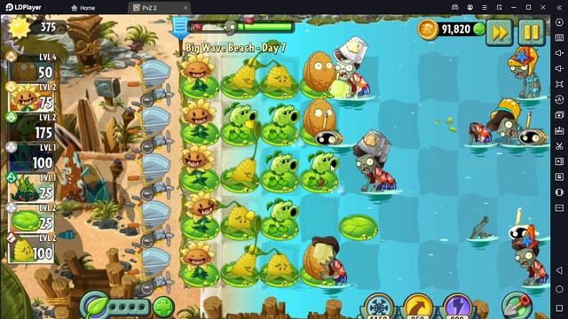 Растение против Зомби 2/PvZ2 Adventure Big Wave Beach Day 7/Большая Пляжная Волна День 7 смотреть онлайн
