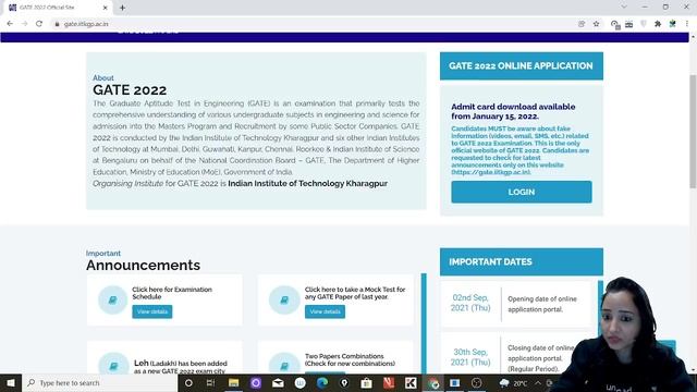 GATE 2022 ADMIT CARD OFFICIAL NOTIFICATION (15th January 2022)