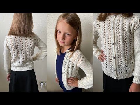 Мастер - класс: ажурная кофточка на пуговках для девочки. Идеально для школы! смотреть онлайн