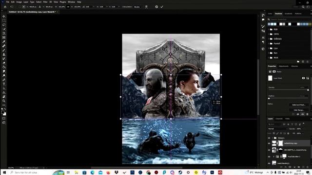 EPIC! God of War Ragnarök Design Poster | Speed art - Photoshop