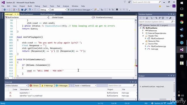 [Udemy UE4 C++] 042 Win or Lose Screen