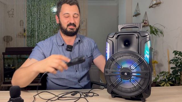 SONUNDA! KTS 1175 Ledli Bluetooth Parti Hoparlörü Karaoke Mikrofonlu Uzaktan Kumandalı Ses Sistemi