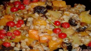 Постная запеканка из тыквы с гречкой