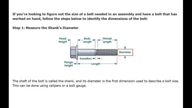 How to Measure the Size of a Bolt ?