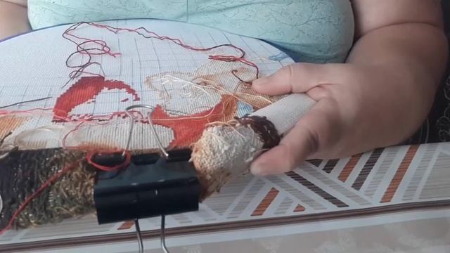 🎥39.Живой процесс вышивки 🪡от Золотое Руно"Мадонна Литта".4 января 2024 года.Тестирую штатив