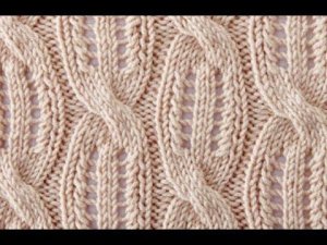 Ажурный узор спицами. Узор из ажурный кос.