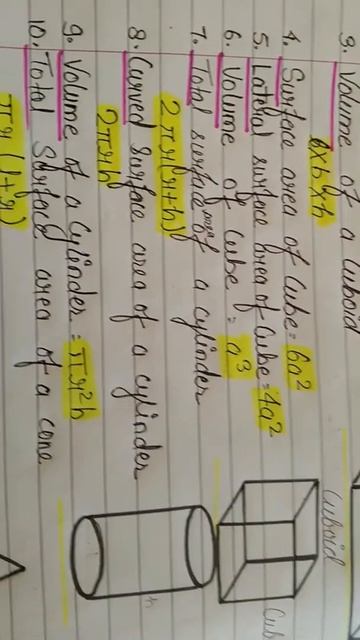 🤓🙋Class 8,9,10 all formula of surface area,curved surface area, volume #shorts#surfacearea #volume смотреть онлайн