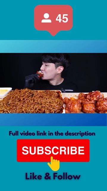 Spicy Black Bean Noodle and Chicken Mukbang: The Perfect Combo! #shorts