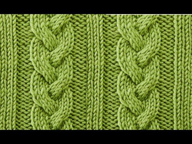 Узоры спицами. Объемная коса из 9 петель. смотреть онлайн