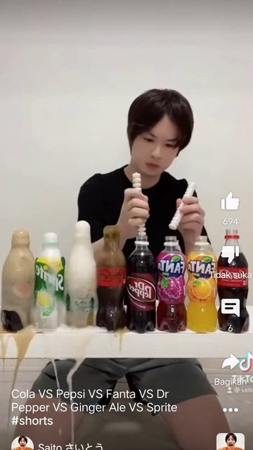 Cola VS Pepsi VS Fanta VS Dr Pepper VS Ginger Ale VS Sprite #shorts смотреть онлайн