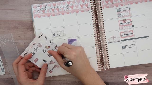 Plan with Me: February 2023 | EC Vertical | Sara Marie Stickers | Kit 128 |