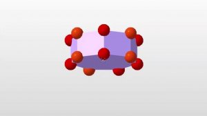 7-угольная сиреневая призма с 8 красными и 6 оранжевыми шарами