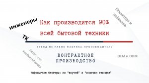 Как делается 90% бытовой техники: Контрактное производство