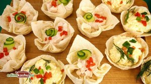 Самые быстрые Тарталетки из лаваша! Вы успеете их приготовить даже если работаете 31 декабря!