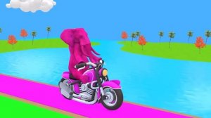 Long Slide Game With Elephant Gorilla Buffalo Hippopotamus Tiger 3d Animal Game Funny 3d Animals