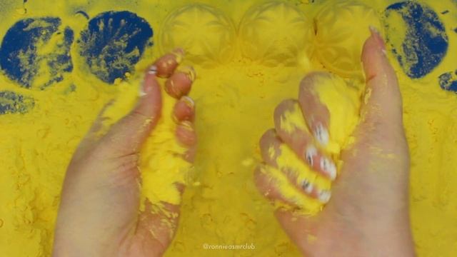 ASMR // YELLOW CRUNCHY BAKING SODA CRUMBLE, SIFTING, PEBBLES
