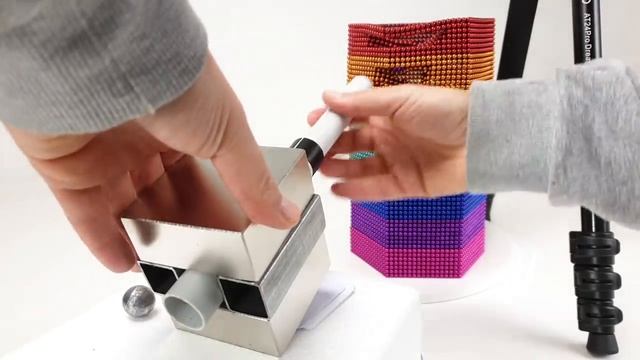 Magnetic Cannon VS Rainbow Tower out of Magnetic Balls _ Magnetic Games
