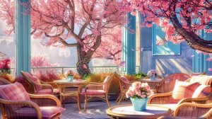 Sakura Spring Jazz with Relaxing Sky Cafe 🌸 Cozy Ambiance Music for Study, Work and Relax