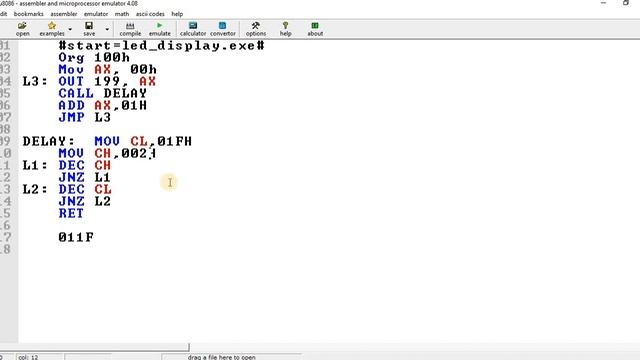 LED DISPLAY INTERFACE USING EMU8086 смотреть онлайн