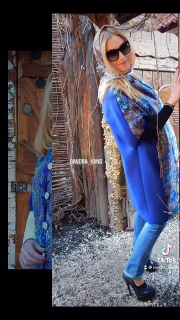 Пальто  Час свидания синий  sandravand