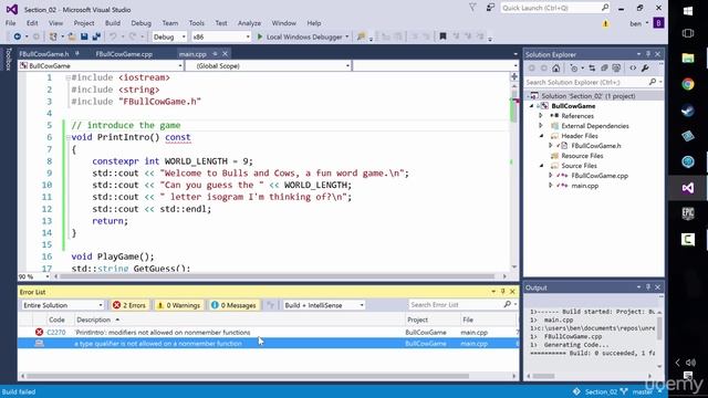 [Udemy UE4 C++] 029 Introducing the Const Keyword