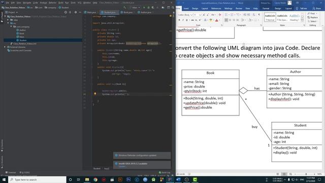 Class relation Code in Java  || Bangla